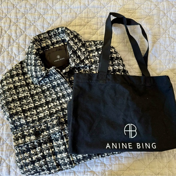 Anine Bing Adriana Tweed Crop Jacket, Size Medium, New - Picture 16 of 16